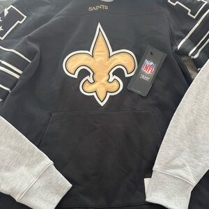47 Brand Black and Gray NFL Saints Hoodie size small